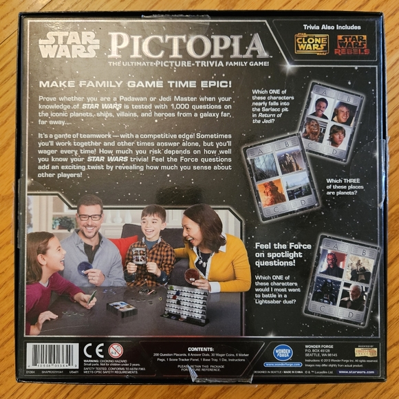 💵3/$20 NWOT Pictopia Star Wars Edition Picture Triva Game. - Picture 2 of 13